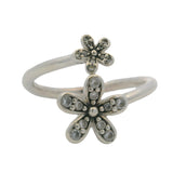 Retired Pandora 925 Sterling Silver CZ Dazzling Daisies Flowers Bypass Ring Sz 8