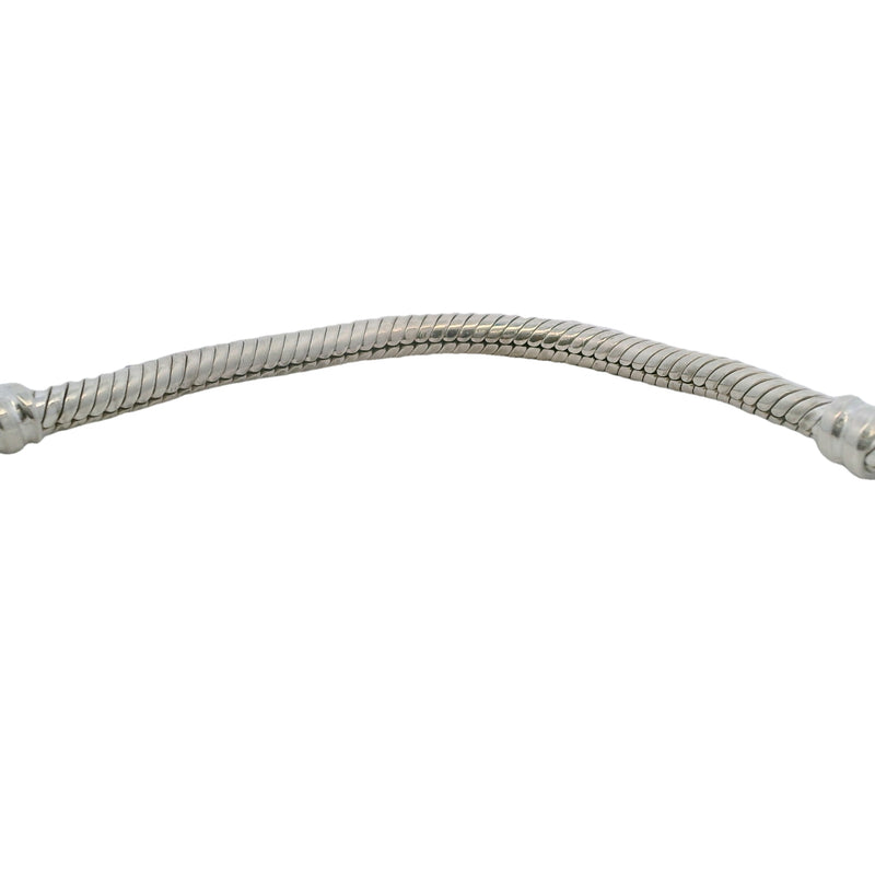 Pandora Moments 925 Sterling Silver Snake Chain with 14kt Yellow Gold Plated Clasp 8"