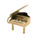 Vintage Solid 14kt Yellow Gold and Enamel Piano Dangle Charm