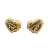 Vintage 1994 Tiffany & Co Solid 18kt Yellow Gold Cupid's Arrow Heart Stud Earrings