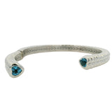 Rare John Hardy 925 Sterling Silver Batu Bedeg Topaz Heart Cuff Bracelet 6.5"