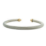 David Yurman 925 Sterling Silver and 14kt Yellow Gold Classic Cable Bracelet 7"
