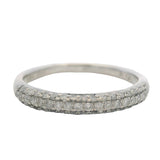 Solid 14kt White Gold and Diamond 0.55ctw Pave Cluster 3mm Stackable Ring Size 7