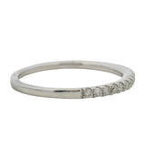 Solid 14kt White Gold and Diamond Half-Eternity Thin Dainty Band Ring Size 6.75