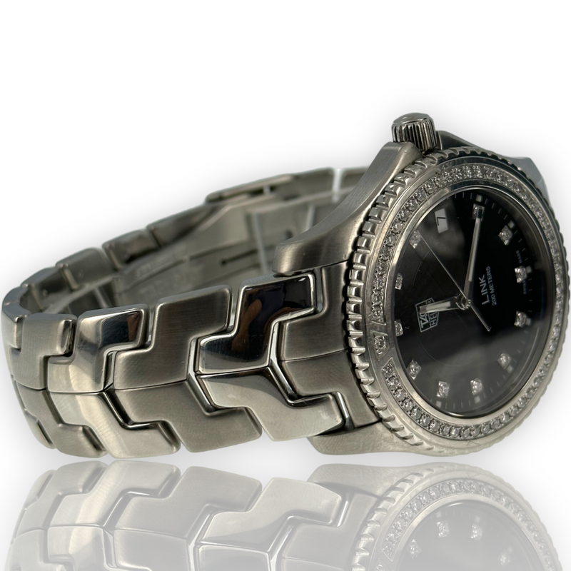 Tag Heuer Link WJ1117-0 39mm Stainless Steel Black Dial Diamond Quartz Watch