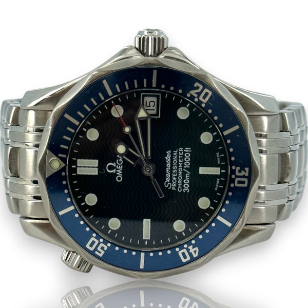 Omega Seamaster Midsize 36mm 168.1622 Wave Blue Dial Watch