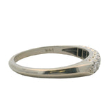 Vintage 1940s 14kt White Gold and 0.14ctw Diamond Line Wedding Band Ring Size 7