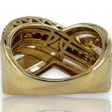 LeVian 14kt Yellow Gold Crossover 14mm Ring with Champagne "Chocolate" Diamonds Size 8