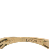 LeVian Solid 14kt Yellow Gold and White and Champagne Diamonds Crossover Ring Size 5.75