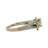 Vera Wang Love Solid 14kt White Gold 1 1/3 Diamond Emerald Cut Engagement Ring Size 7.5