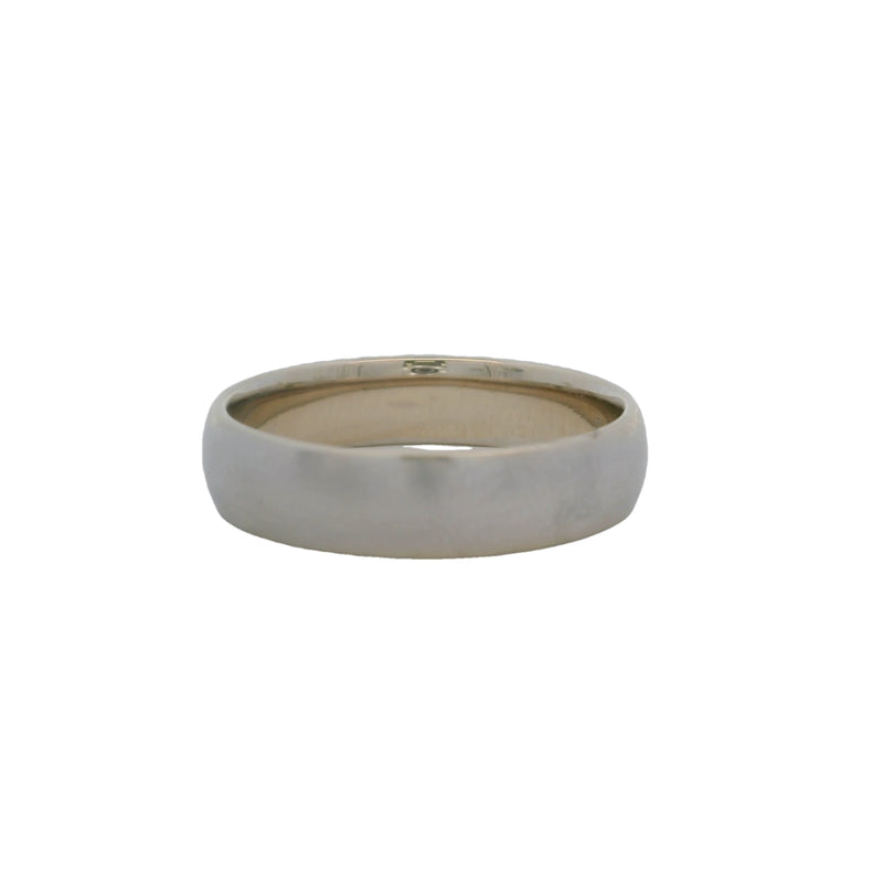 Anillo de oro blanco macizo de 14 kt de Blue Nile, banda de oro mate cepillado de 5 mm, talla 8.5