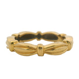Vintage Tiffany & Co Solid 18kt Yellow Gold Fluted Scalloped Signature Band Ring Size 6