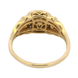 LeVian Solid 14kt Yellow Gold and Brown and White Diamond Cluster Cocktail Ring Size 10.5