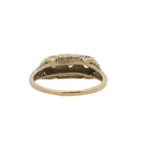 Antique 1920s Deco 14k White and Yellow Gold Filigree 3-Stone Diamond Ring Size 8