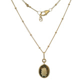 Mejuri Solid 14kt Yellow Gold Spheres Chain 16" Necklace with Oval Bezel Citrine Pendant