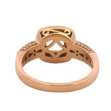 Le Vian Solid 14kt Rose Gold Pink Morganite and Diamond Halo Cocktail Fashion Ring Size 7