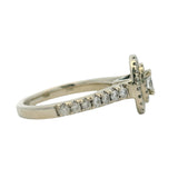 Vera Wang Love Solid 14kt White Gold 0.75ctw Double Halo Engagement Ring Size 6