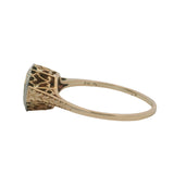 Antique 1910s 14kt Yellow Gold Filigree Old Mine Diamond Solitaire Ring Size 6