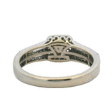 LeVian 14kt White Gold 0.68ctw Cognac White Diamond Solitaire Halo Ring Size 7