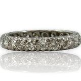 Vintage Solid 14kt White Gold and 1.61ctw Round Brilliant Diamond Eternity Wedding Band Ring Size 6.25