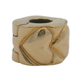 Pandora Retired Solid 14k Yellow Gold Hearts Love Clip Spacer Charm