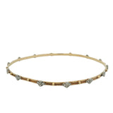 Armenta Solid 18kt Yellow Gold and Sterling Crivelli and Granulation Bangle Bracelet 7.75"