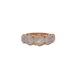 Nava Zahavi Solid 14kt Rose Gold Labradorite 5-Stone 8mm Wide Graduated Cocktail Ring Size 7