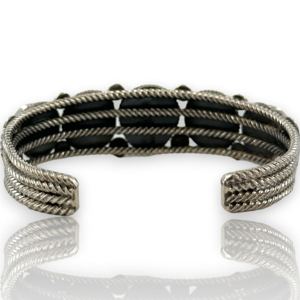 Arnold Goodluck Navajo Native American 925 Sterling Silver 5-Stone Natural Turquoise Cuff Bracelet