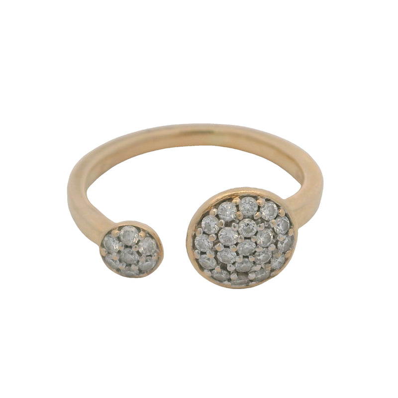 Just Perfect Solid 14kt Yellow Gold Diamond Cluster Small and Large Circle Wrap Fashion Ring Size 6
