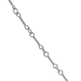 Rare Retired Gabriel & Co Solid 14kt White Gold and Diamond Fleur De Lis Pendant 16" Necklace