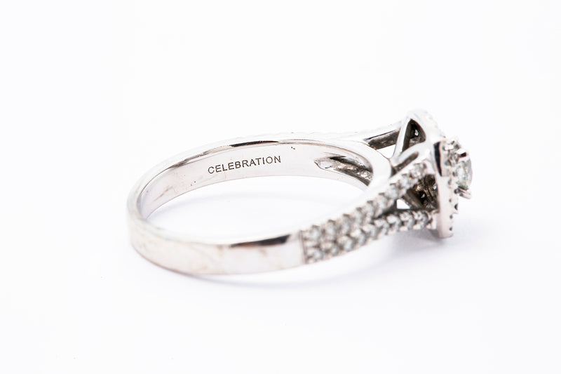 Zales Celebration Diamond Engagement Ring 14k 585 White Gold 0.65ctw Size 7.5