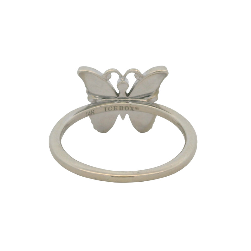 Icebox Solid 14kt White Gold and 0.40ctw Diamond Butterfly Ring Size 7