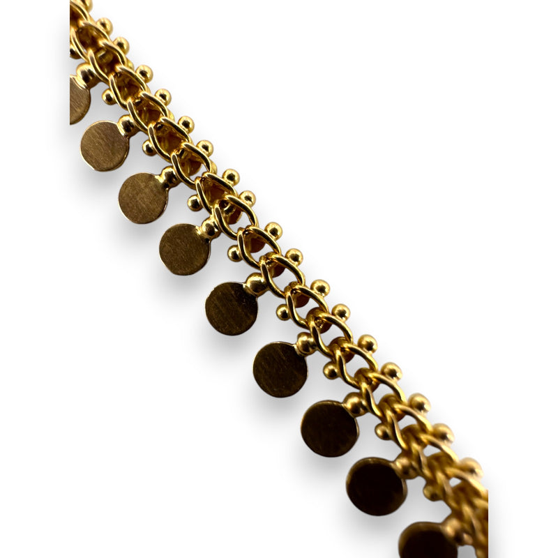 Egyptian Inspired Drop Fringe 20" Necklace with Easy Open-Box Clasp Made in France Solid 14kt Yellow Gold