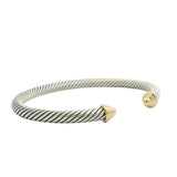 David Yurman 925 Sterling Silver and 14kt Yellow Gold Classic Cable Bracelet 7"
