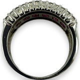 EFFY 14kt White Gold 9.6mm Wide Amethyst and Diamond Band Size 9 Ring