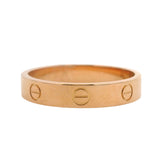 Cartier Solid 18kt Rose Gold Small Model LOVE Classic Screw Band Ring Size 9