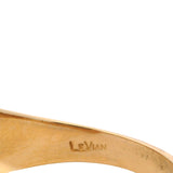 LeVian Solid 14kt Yellow Gold Pink Sapphire and Diamond Bypass Style Cocktail Ring Size 7.5