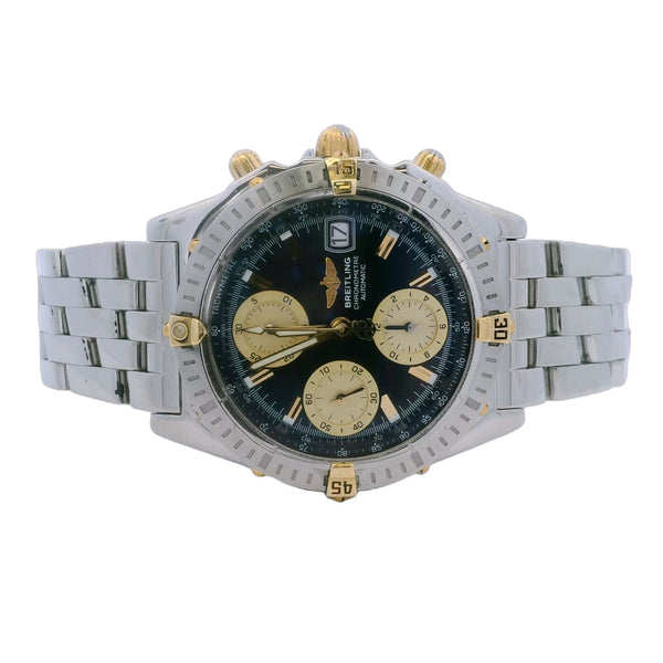 Breitling Chronomat B13352 Black Dial Chronograph Automatic 39mm Steel 18k Watch