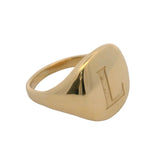 David Yurman Solid 750 18kt Yellow Gold Initial Letter L Engraved Signet Ring Size 4.5