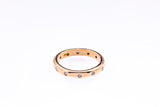 Diamond Station Domed Comfort Band 18K 750 Rose Gold Stackable Ring Size 6