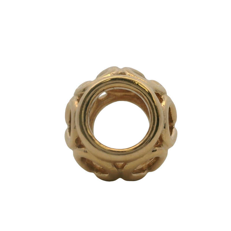 Charm separador entrelazado Pandora de oro amarillo macizo de 14 kt (2 unidades)