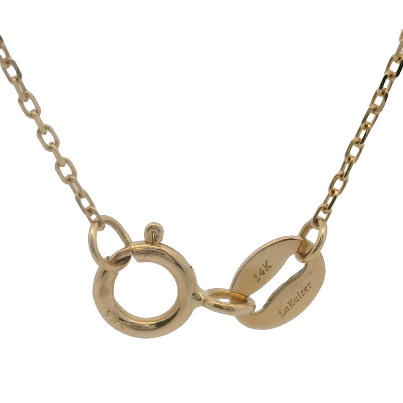 La Kaiser Solid 14kt Yellow Gold and Bezel-Set Diamond Trio Pendant with Adjustable 18-16" Chain