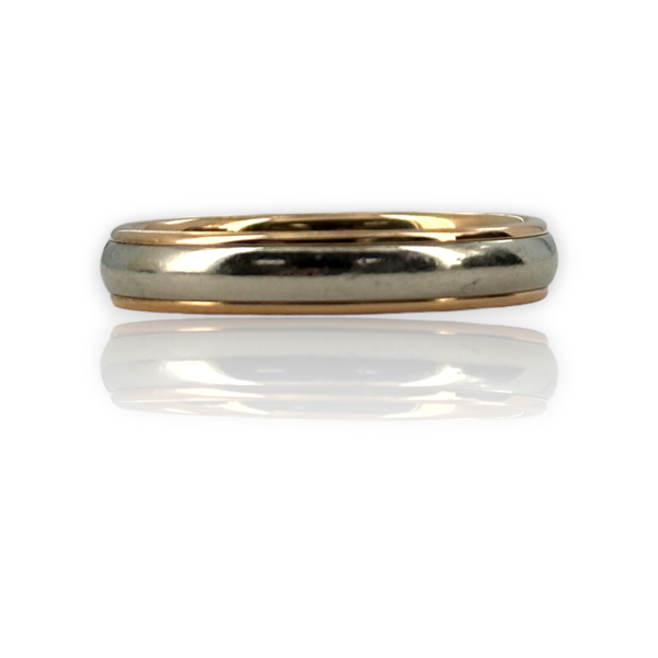 Tiffany & Co 750 18KT Rose Gold & Platinum Lucida Wedding Band Ring Size 9