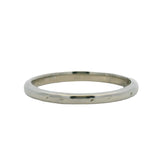 Antique 1930 Solid 18kt White Gold Thin 2mm Wedding Stackable Band Ring Size 6.5