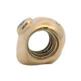 Pandora Retired Solid 14kt Yellow Gold Puffy Heart Slider Charm with 2 Diamonds