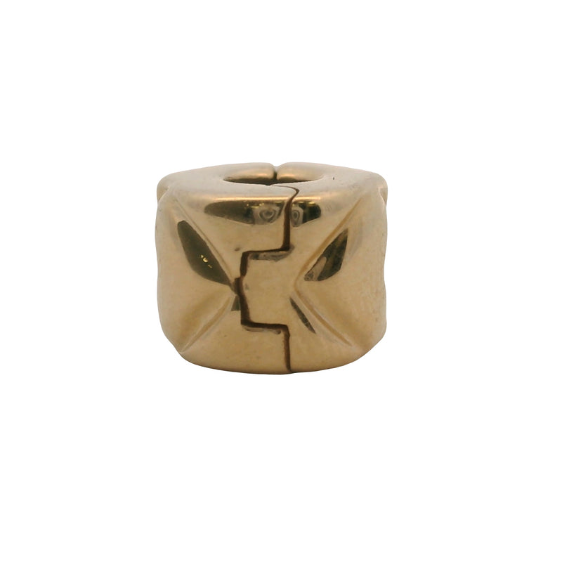 Charm espaciador con clip de corazón Pandora en oro amarillo sólido de 14 kt 585