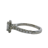 Henri Daussi Platinum and Trademark Daussi Cushion Cut Diamond Engagement Ring with Halo and Diamond Band Size 6.25
