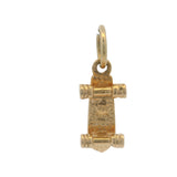 Solid 14kt Yellow Gold Skateboard 3D Dangle Charm
