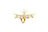Airplane Jet Pilot 14k 585 Yellow Gold Charm Pendant