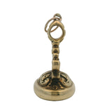 Antique Victorian Solid 10kt Yellow Gold and Amethyst Stag Wax Seal Fob Charm